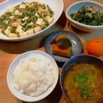 豆腐のうま煮＆ピーマンとわかめの炒め物