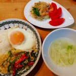 タイ風ランチ～筍とひき肉炒めごはん、春雨のサラダ