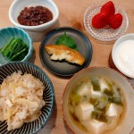 実家の野菜で朝ごはん