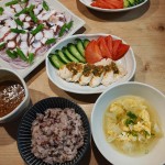 ゆで鶏とタコのカルパッチョ