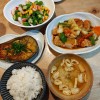 肉野菜炒めと白ナスステーキ